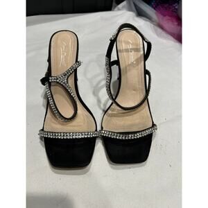 Pre Owned Anne Michelle Open Toe High Heels 4” W Size 10